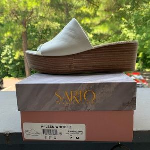 White Leather Franco Sarto Sandals